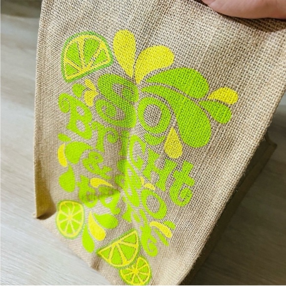 4 X Trader Joe’s Bags, 2 Lemon and Lime Jute bag, 2 Blue Large Tote Bag - Picture 3 of 6